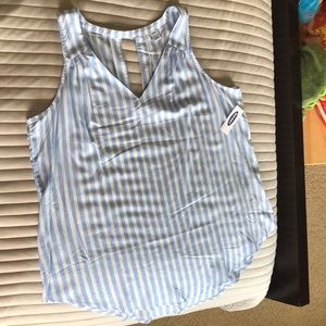 Old Navy blue and white striped tank.